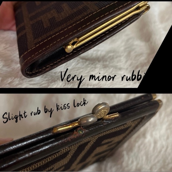 Authentic Fendi Zucca Kiss Lock Coin Wallet - Picture 11 of 13